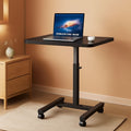 Height Adjustable Mobile Laptop Cart 28 To 33 Inches Black