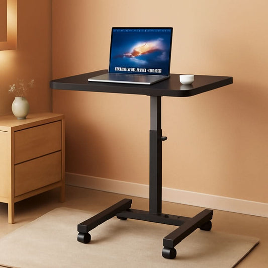 Height Adjustable Mobile Laptop Cart 28 To 33 Inches Black