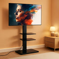 Floor TV Stand With Power Strip For 32-75 Inch TVs