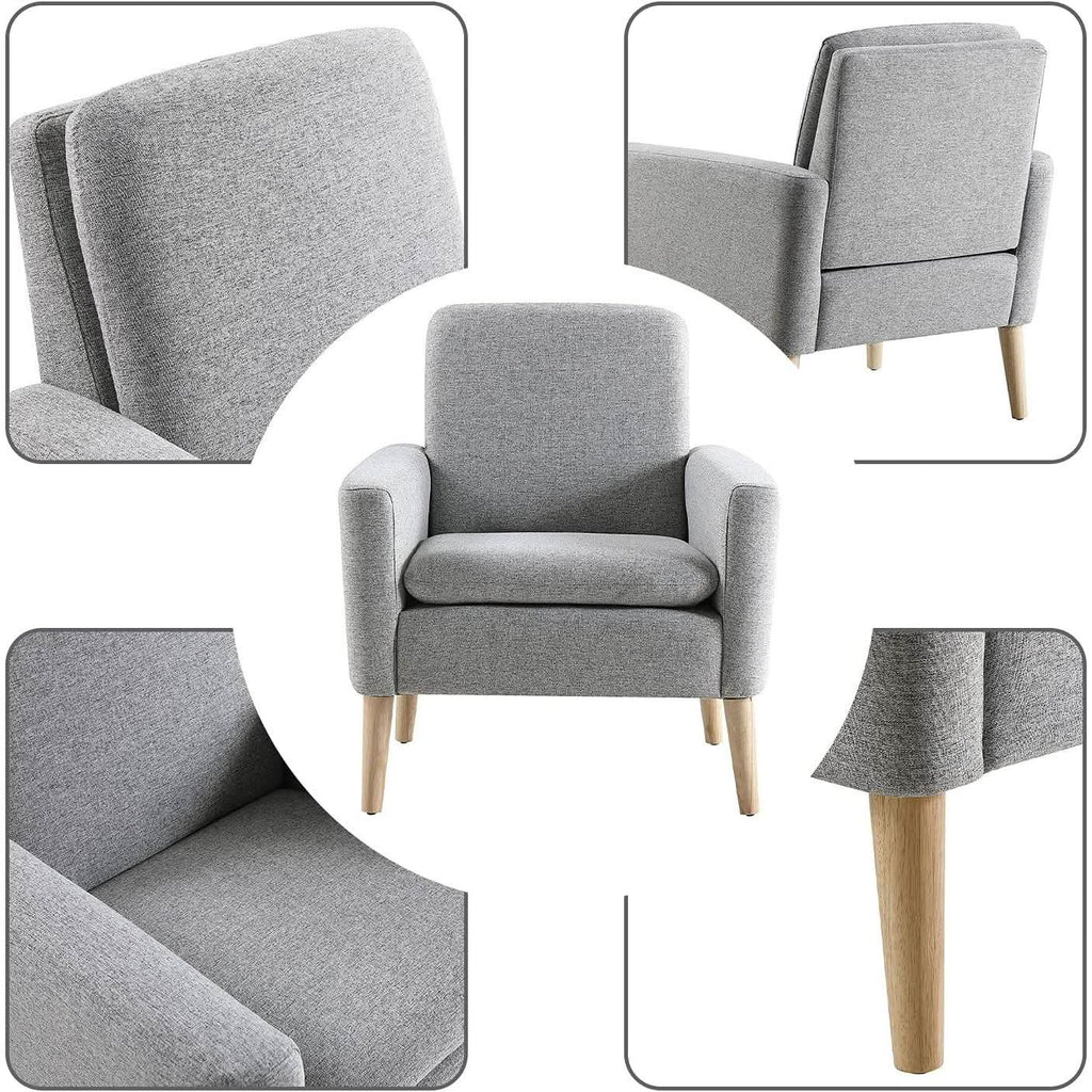 Mid Century Modern Armchair With Padded Seat Cushion