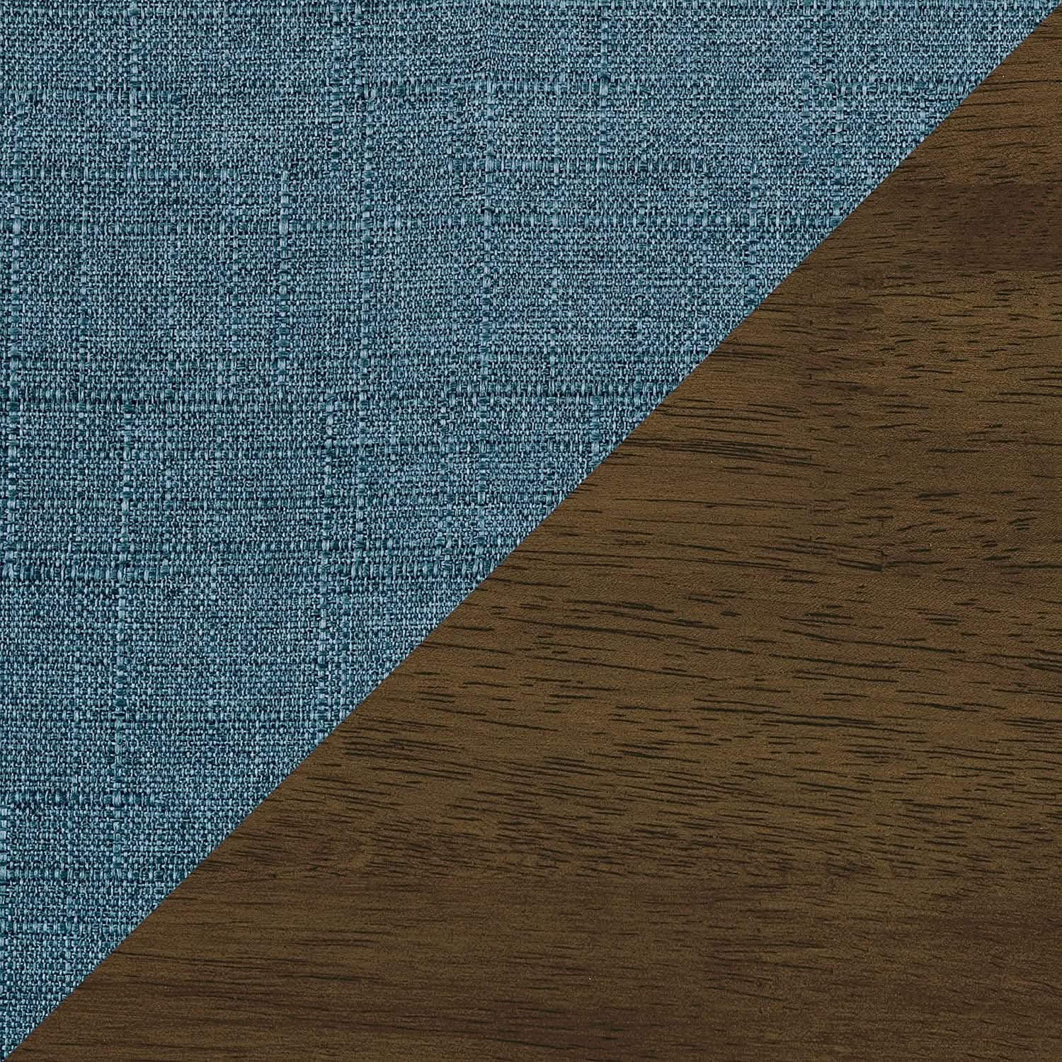 Blue Elle Accent Chair With Linen Upholstery Retro Style