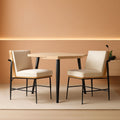 Mid Century Leather Dining Chairs Set Of 2 Cushioned Seats