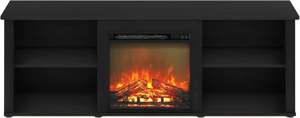 70 Inch TV Stand With Electric Fireplace Americano Finish