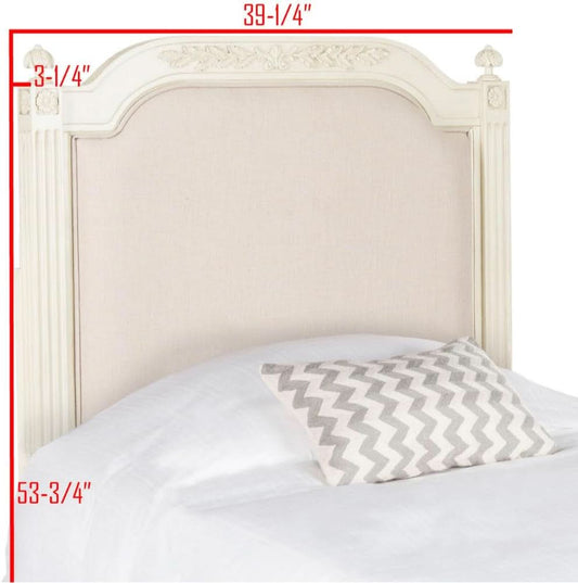 Tufted Linen Rustic Beige Headboard for Twin Beds