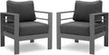 All-Weather Outdoor Metal Armchair Set with Cushions