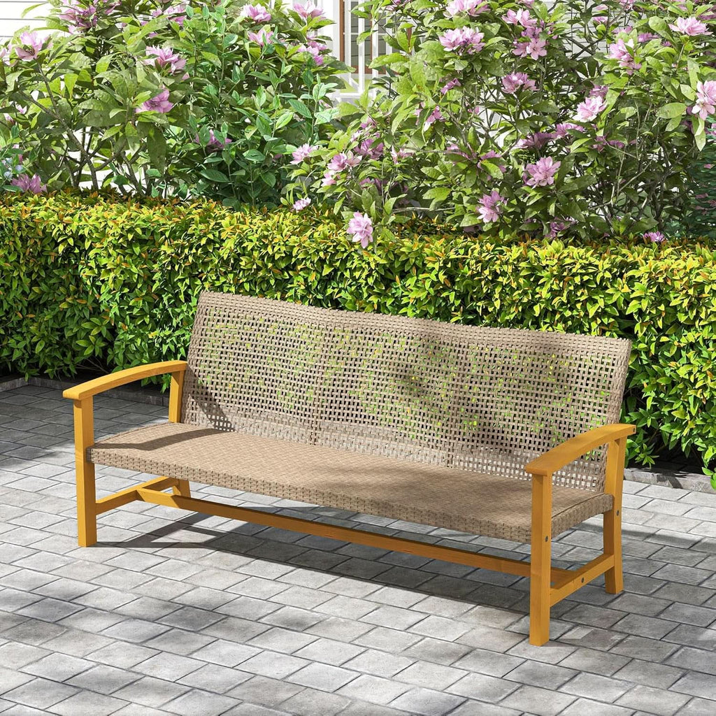 Spacious Wicker Outdoor Couch for Three Comfortable Seats