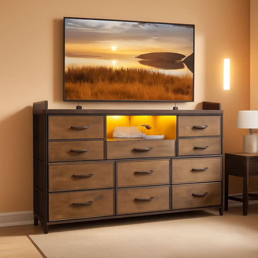 Dresser TV Stand 60 Inch Wide With 11 Drawers Unit