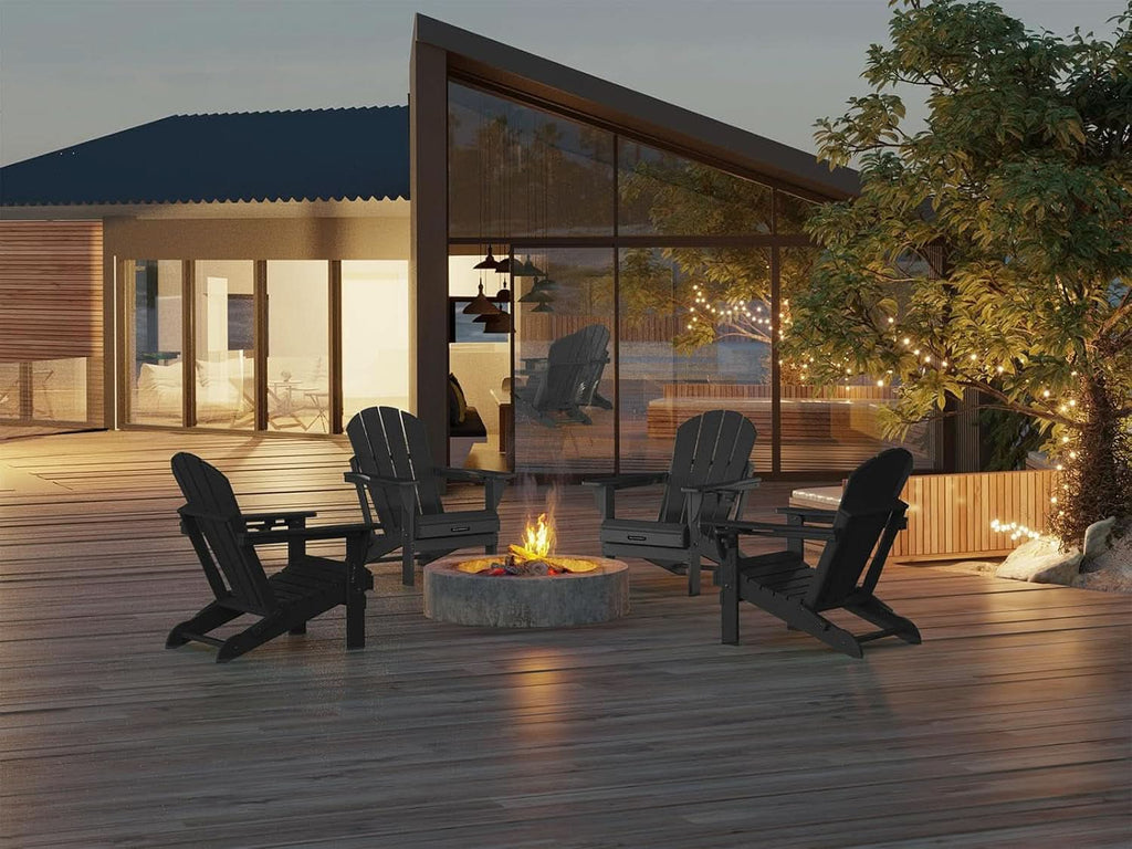 Folding Weather Resistant Adirondack Chairs for Outdoor Relaxation