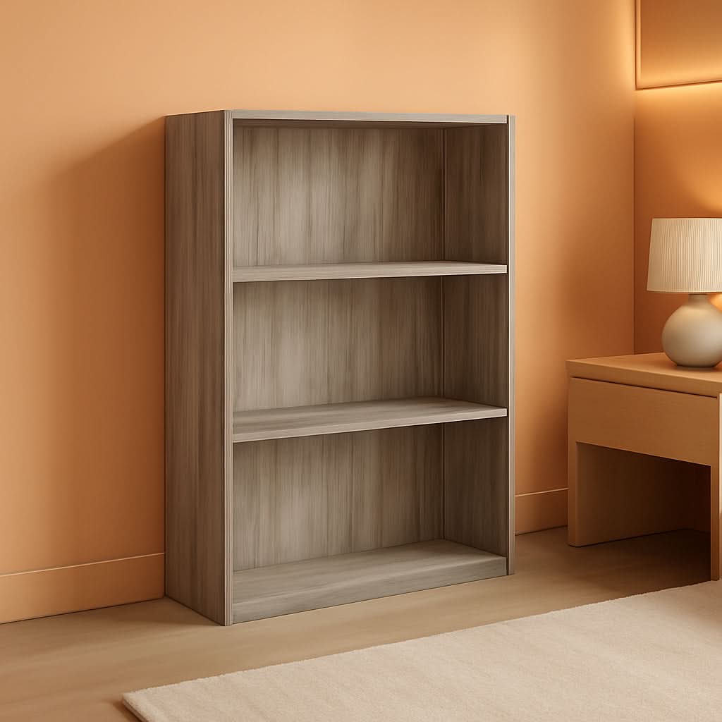 Pasir 3 Tier Open Shelf Bookcase Sonoma Oak Particle Board
