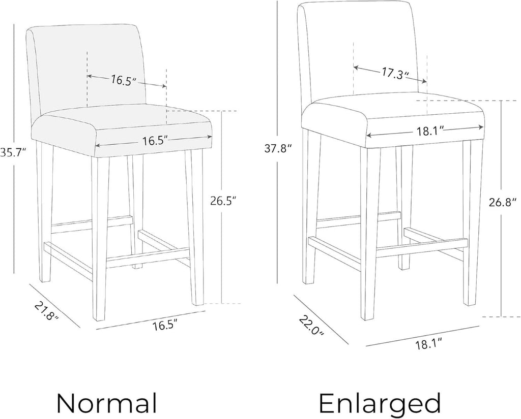 Ivory Upholstered Counter Height Bar Stools Set of Three