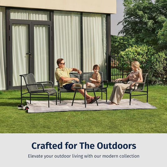 Stylish Four Piece Patio Furniture Set for Outdoor Comfort