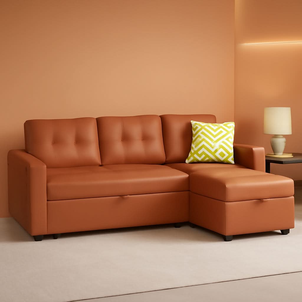 Reversible Sleeper Sectional Sofa With Chaise And Storage
