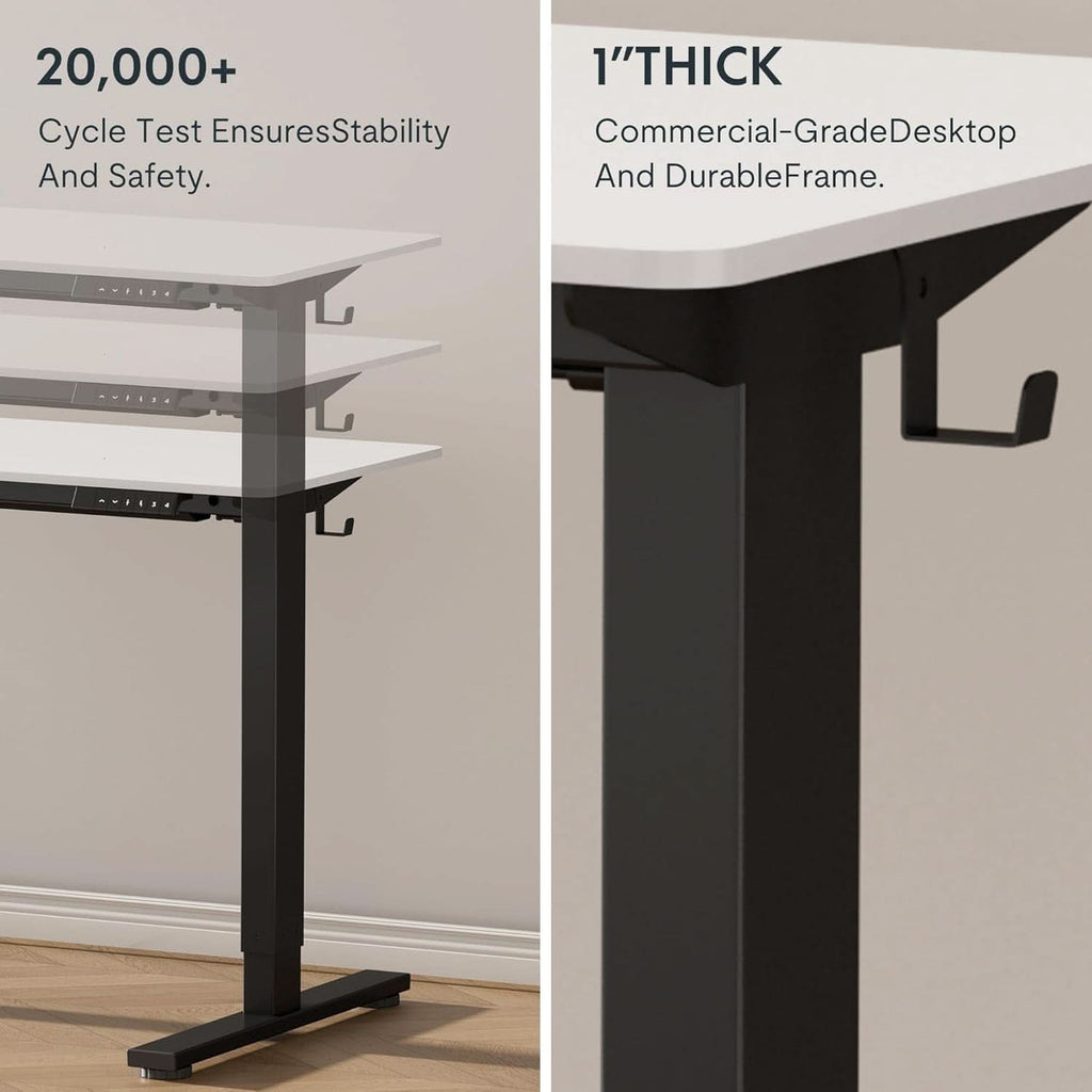 Electric Height Adjustable Standing Desk 48X24 Inches