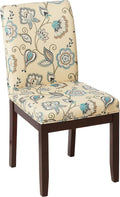 Dakota Upholstered Parsons Chair Avignon Sky Espresso Legs