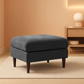 Iron Gray Chenille Reinforced Storage Ottoman Tray