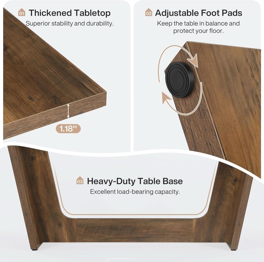 70 Inch Brown Solid Wood Rectangular Dining Table Seats Six