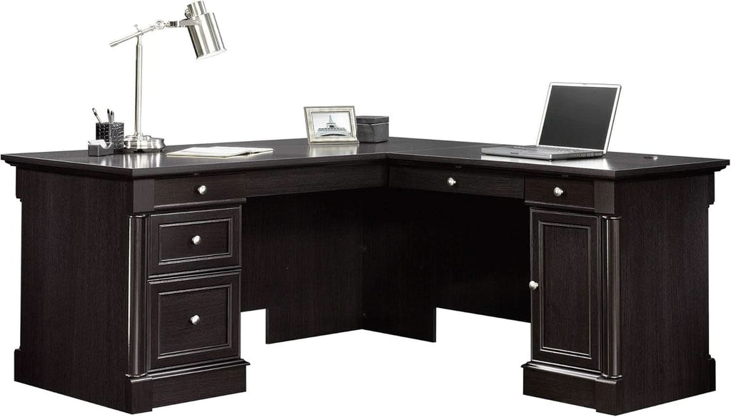 Elegant L-Shaped Desk with Spacious Surface in Wind Oak