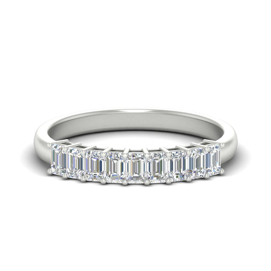 1 Carat Nine Stone Emerald Cut Wedding Band