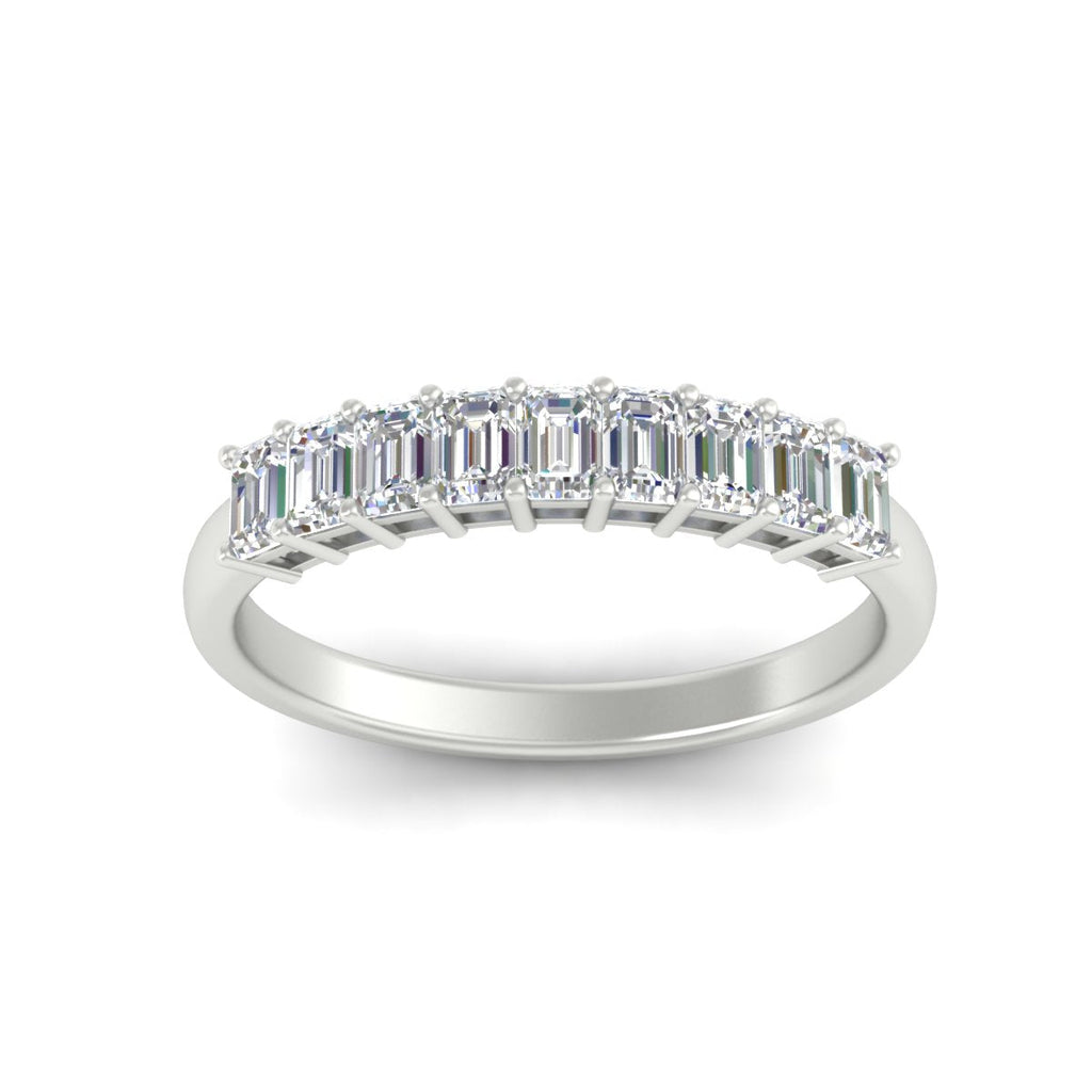 1 Carat Nine Stone Emerald Cut Wedding Band