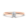 Emerald Cut Thin Classic Solitaire Ring