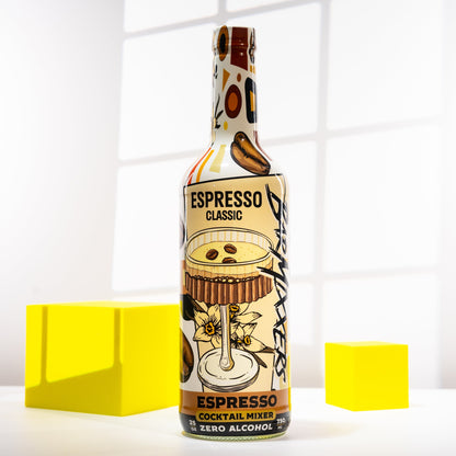 BarMixxers Modern Espresso Beverage Mixer | Rich Coffee & Stable Crema Foam | Premium Turbinado Sugar | All-In-One Syrup | 750 ML
