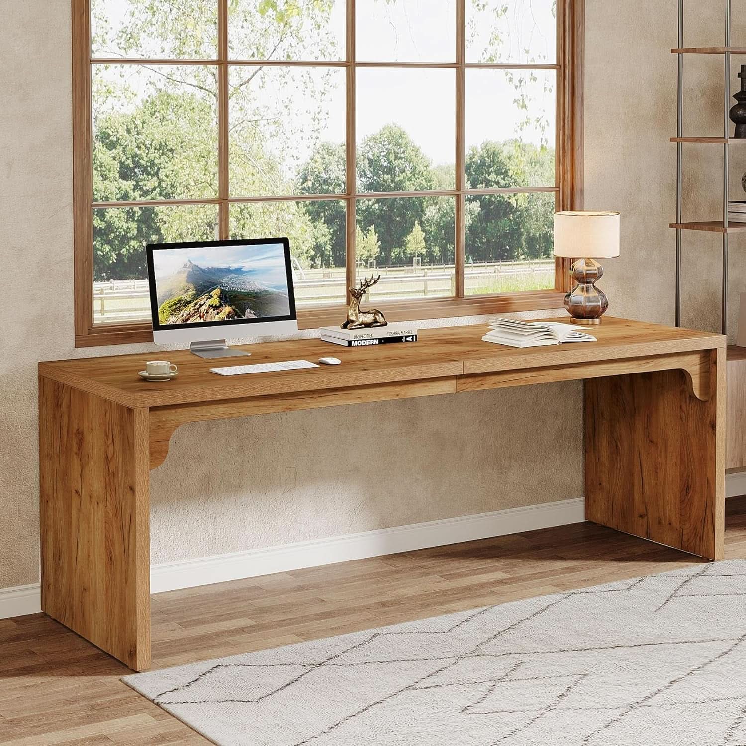Extra Long Wooden Computer Desk for Home Office