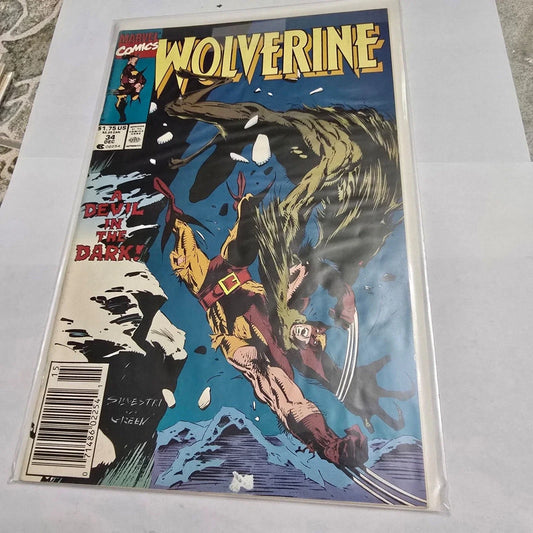 Wolverine #34 (1990) Wolverine vs Wendigo Marvel Comic