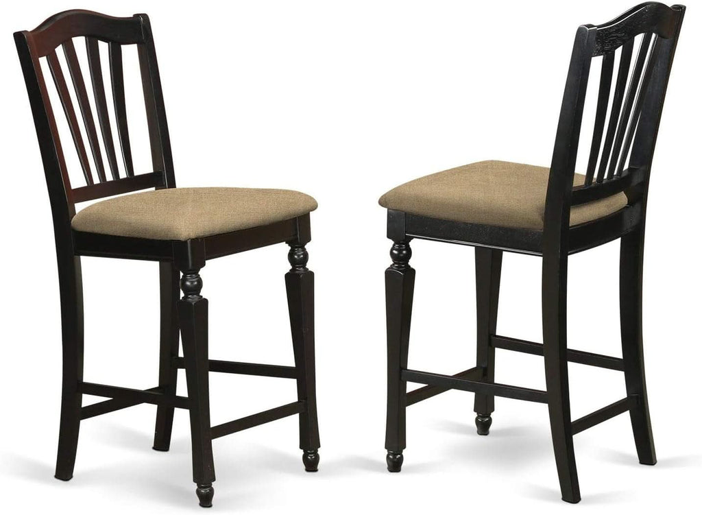 Chelsea Counter Dining Chairs Set Of 2 Black Faux Leather