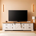 Farmhouse TV Stand Antique White With Charging USB Ports
