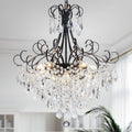 Black Crystal Chandelier 10 Light Pendant Ceiling Fixture