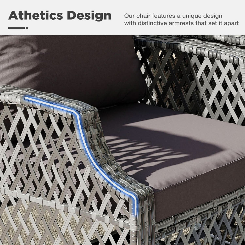 7 Piece Wicker Patio Furniture Set with Storage Coffee Table
