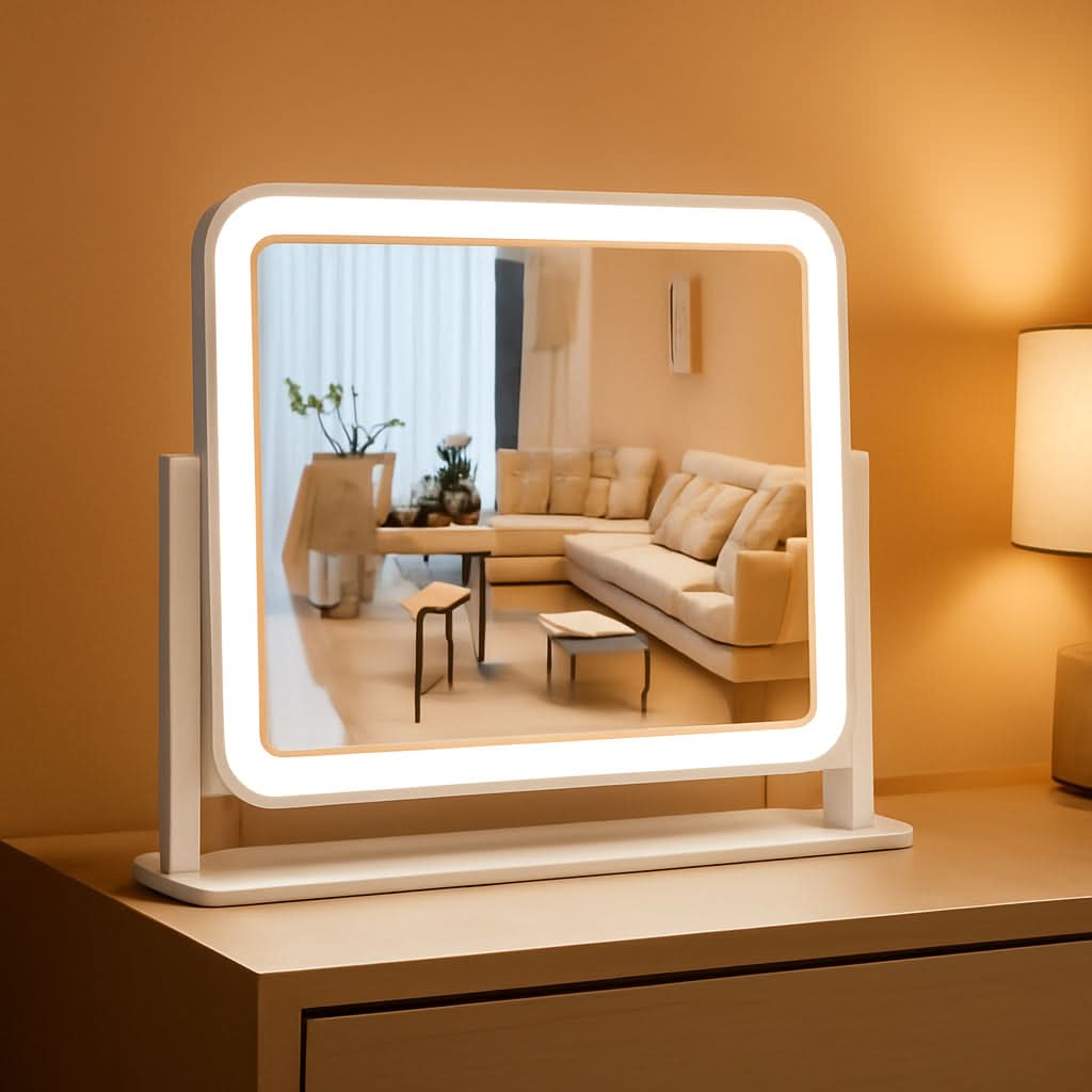14 By 12 Inch Lighted Vanity Mirror With Dimmable 3 Color Lighting