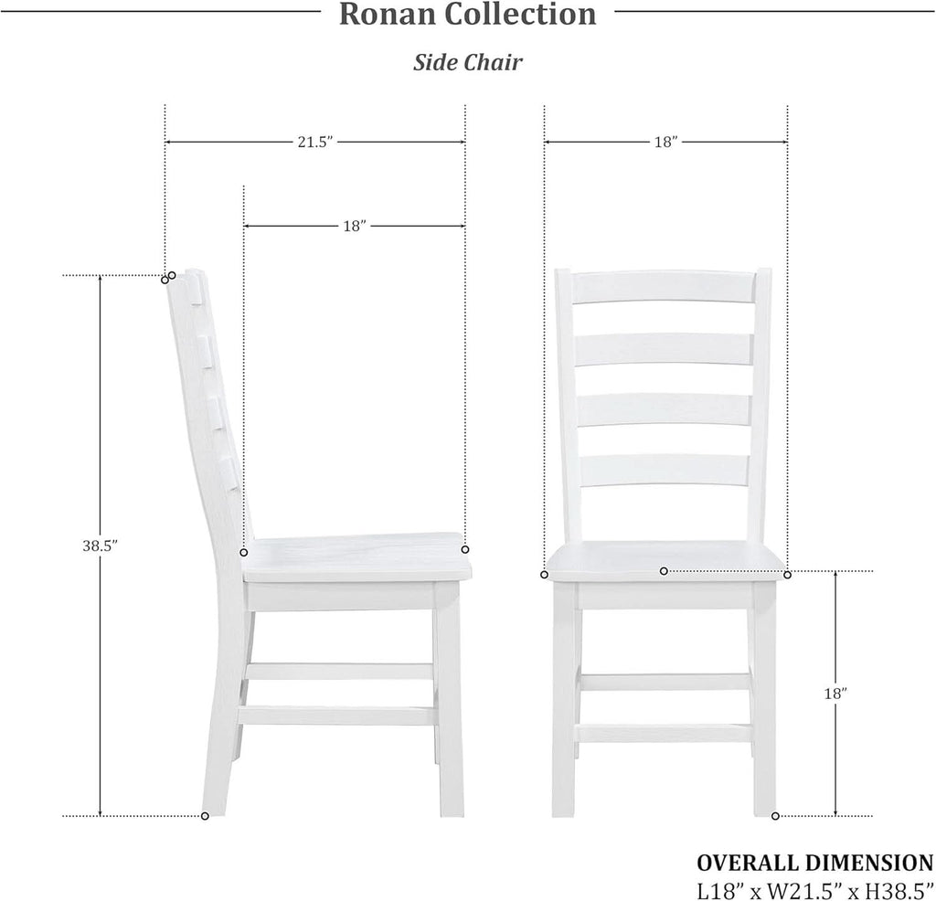 White Farmhouse Dining Chairs Set of 2 With Footrest