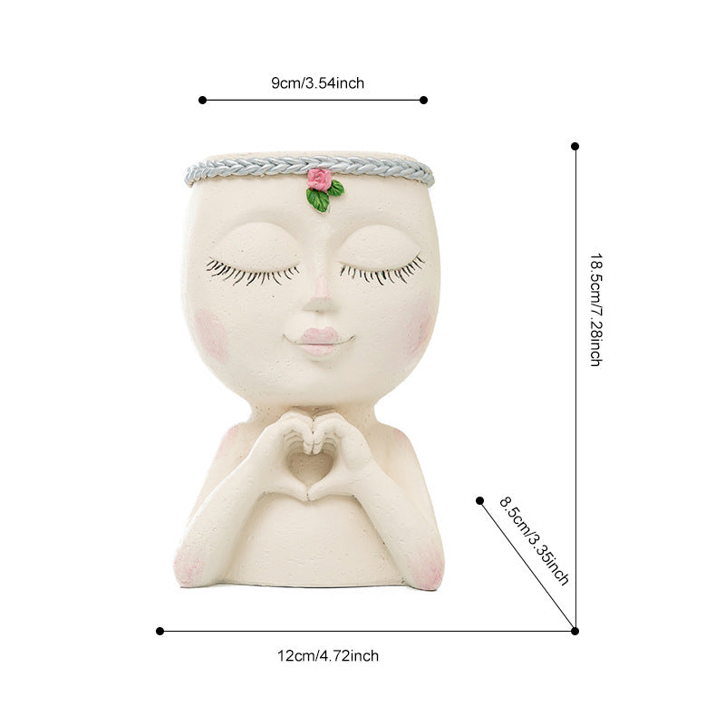 Love Succulent Girl Flower Pot