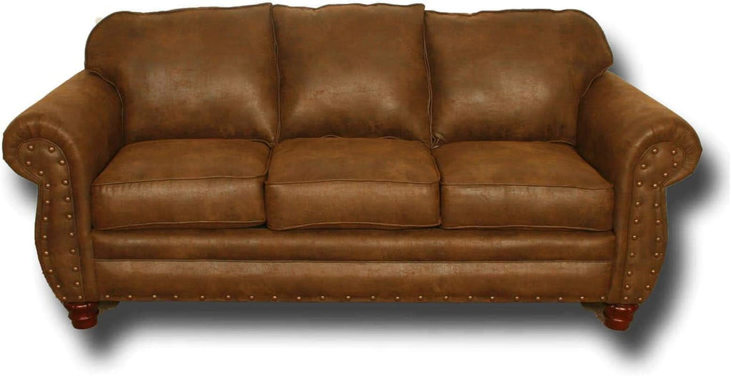 Sedona 4 Piece Leather Look Microfiber Sofa Set With Loveseat Chair Ottoman