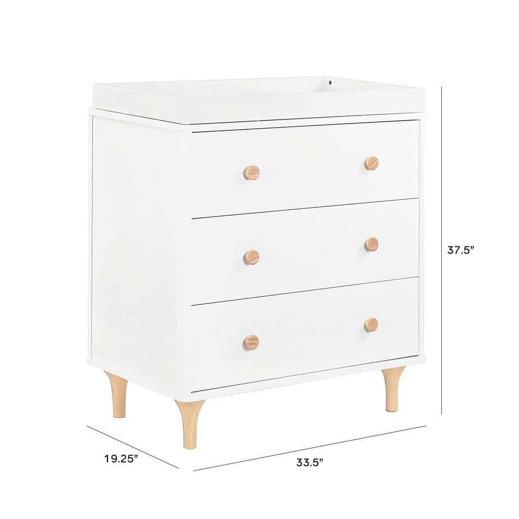 Lolly 3 Drawer Changer Dresser Removable Changing Tray White