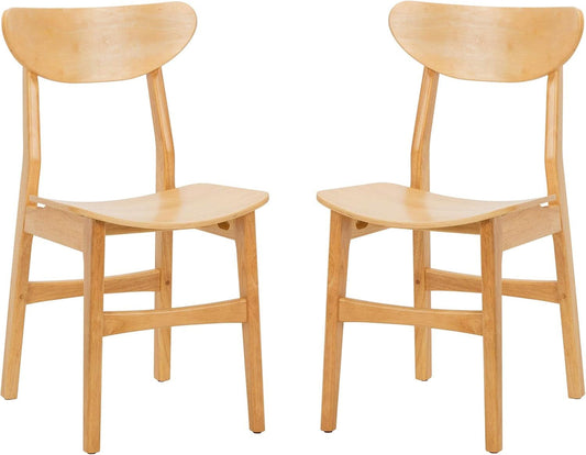 Dining Chairs Set Natural Wood Mid Century Retro 2 Chairs