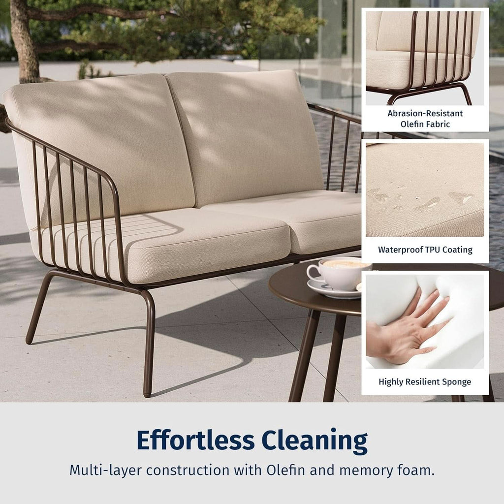 Modern 4-Piece Patio Furniture Set with Thick Cushions