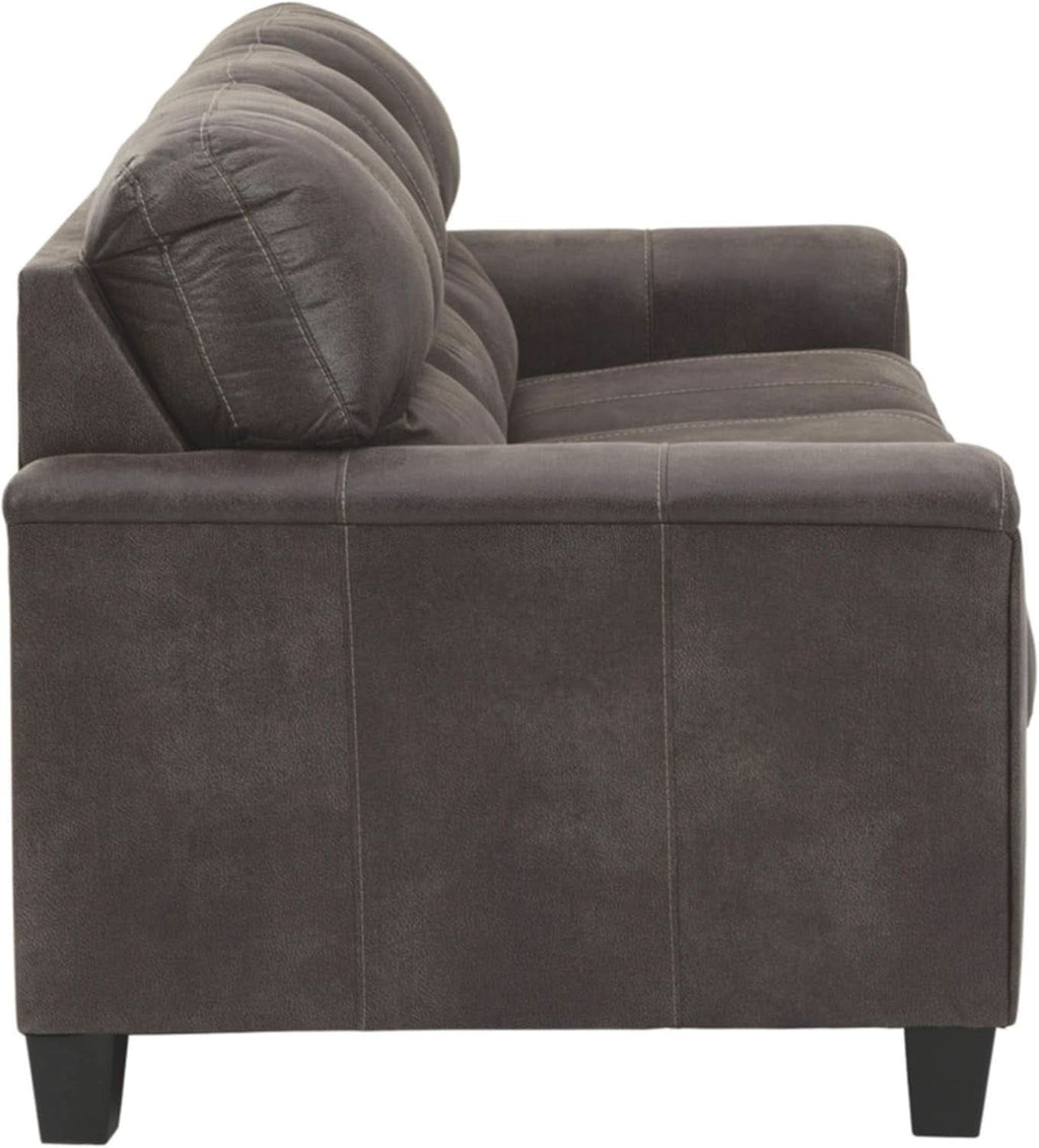Queen Faux Leather Contemporary Sleeper Couch Gray