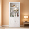 Industrial Bookshelf With Doors 11.8 Depth 5 Shelf Bookcase