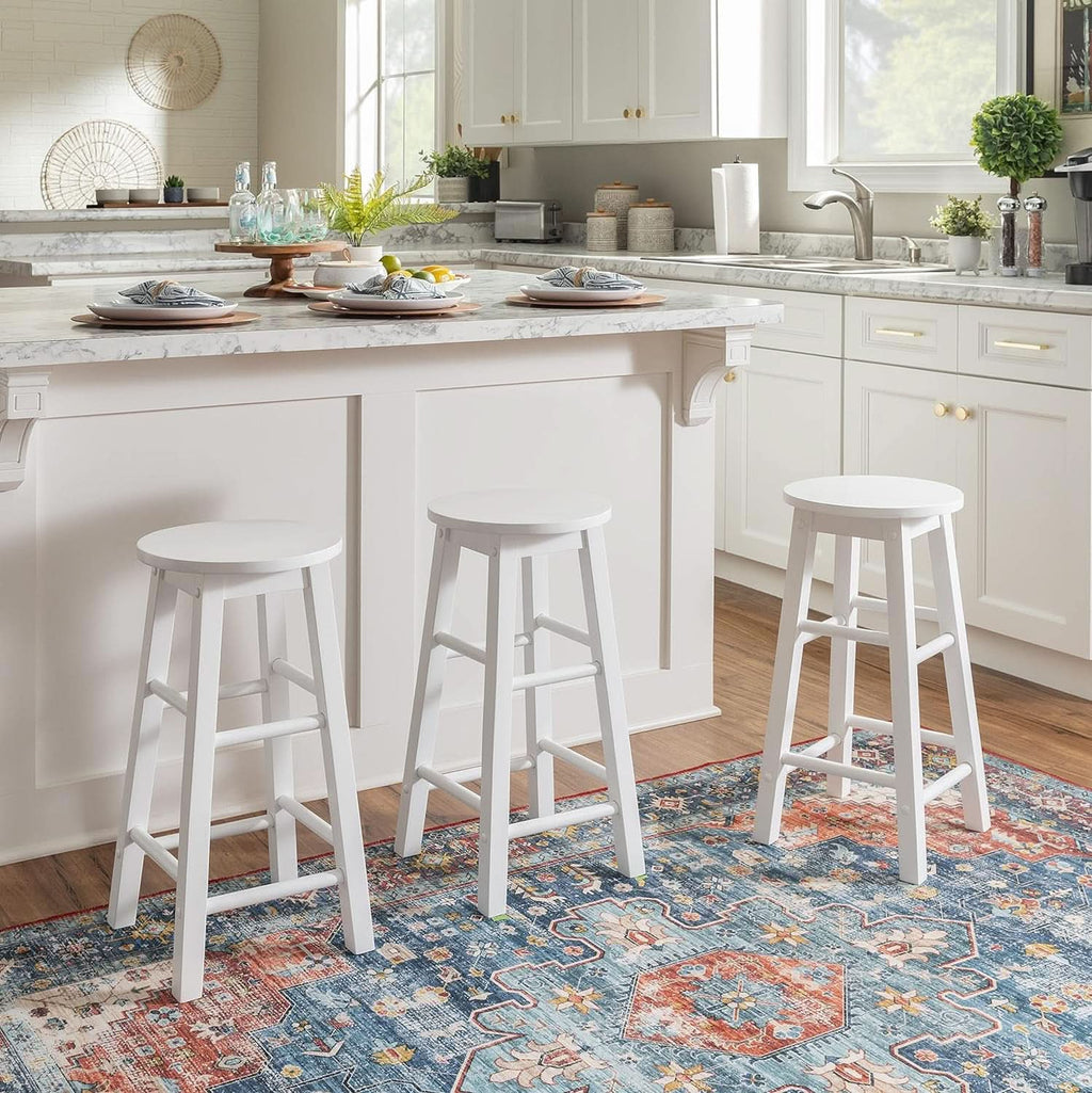 Zeke White 24 Inch Counter Stool Modern Kitchen Seating