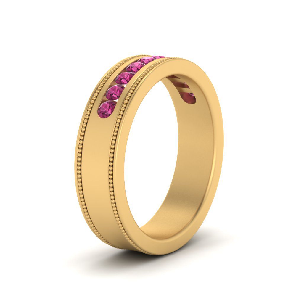 Flat Milgrain Mens Promise Band