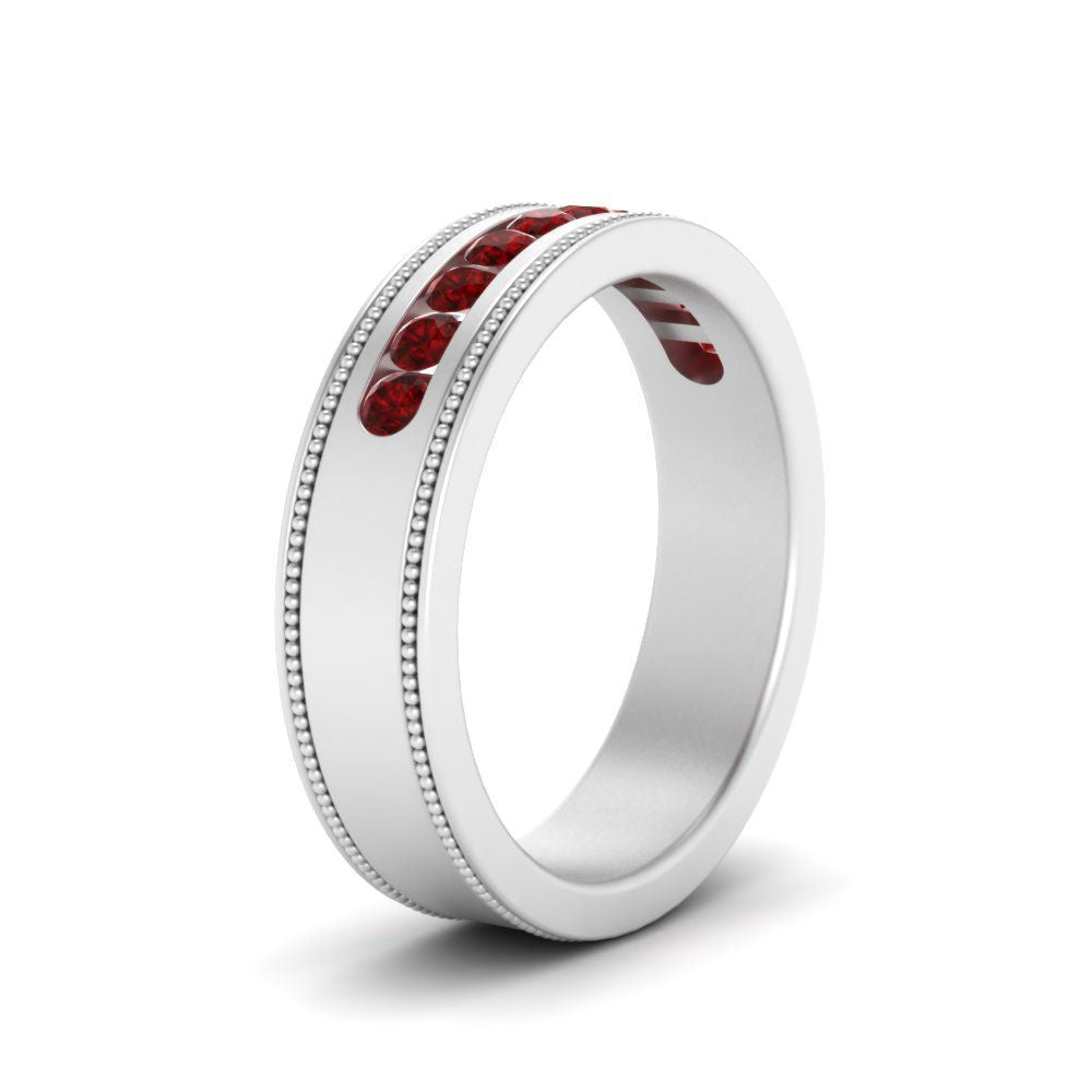Flat Milgrain Mens Promise Band
