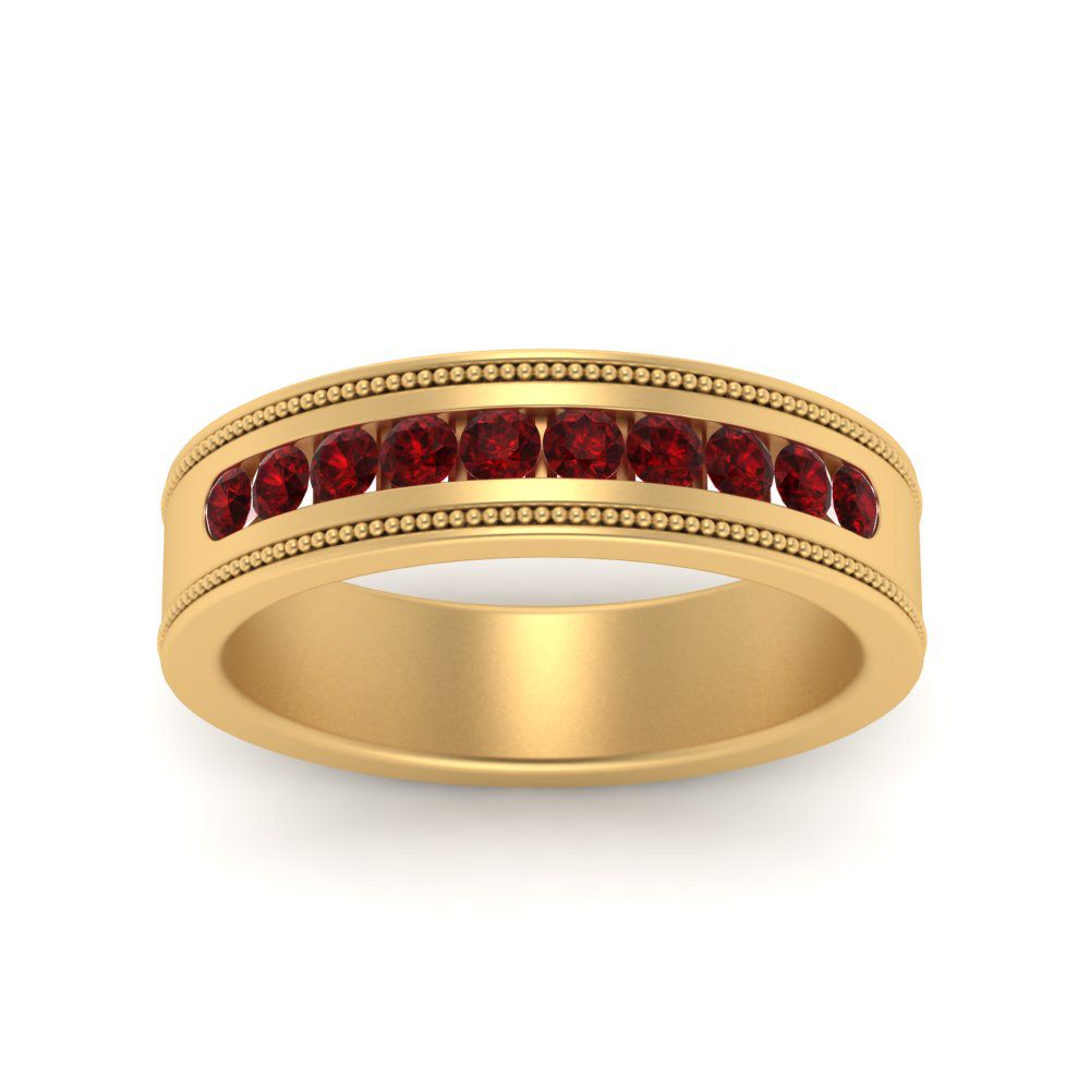 Flat Milgrain Mens Promise Band