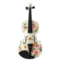 Floral Delight Violin Outfit | 1/2 Size Floral Violin with Crystal Pink Border, Pearl Fine Tuners & Brazilwood Bow
