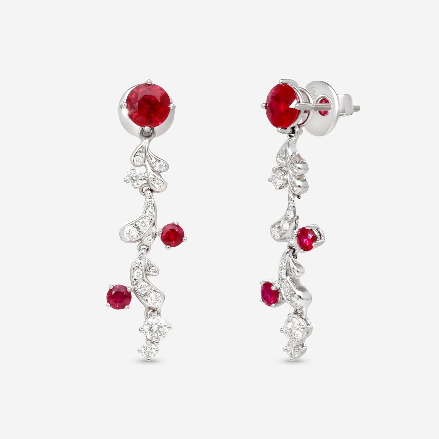 Gübelin Grace of the Sea Anemone 18K White Gold Ruby & Diamond Drop Earrings 44A-1324 (Copy)