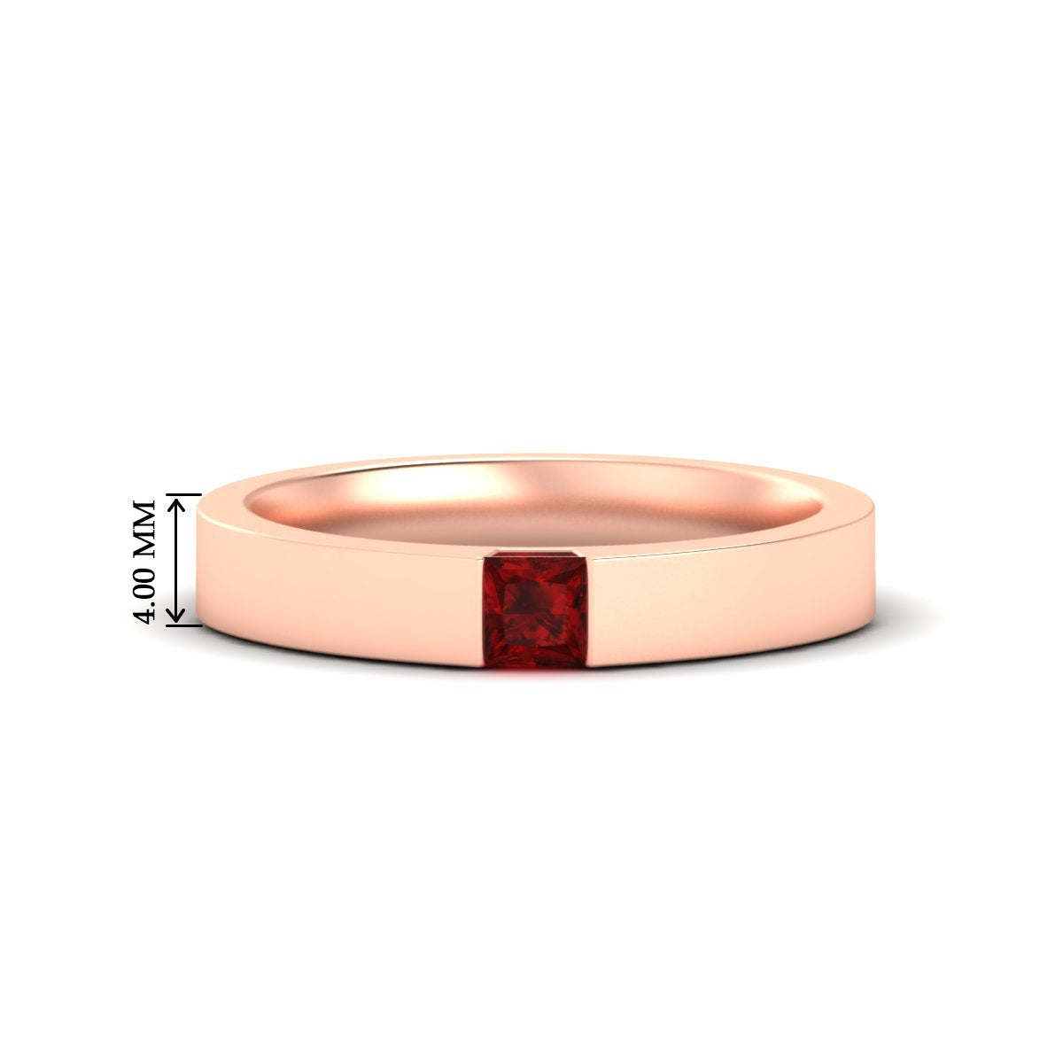 Half Bezel Solitaire Mens Engagement Ring