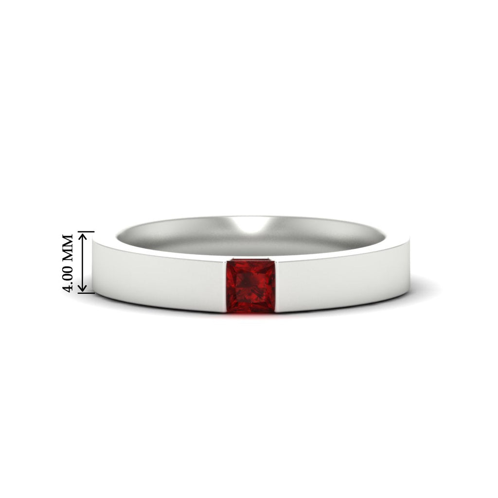 Half Bezel Solitaire Mens Engagement Ring