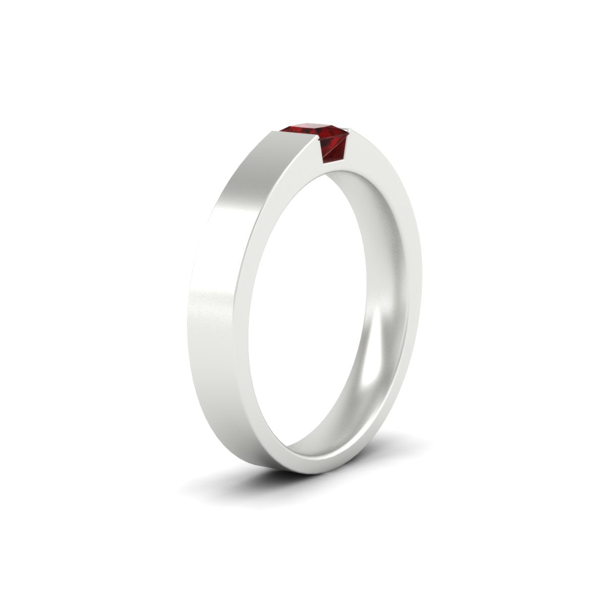 Half Bezel Solitaire Mens Engagement Ring