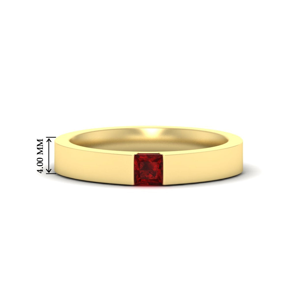 Half Bezel Solitaire Mens Engagement Ring